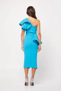 Mossman Dangerous Minds Midi Dress Blue Size 10 for rent on The Volte - image 2
