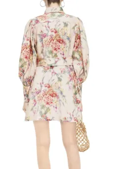 Zimmermann Wavelength Belted Linen Mini Dress Floral Size 6 for rent on The Volte - image 2
