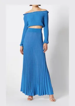 Scanlan Theodore Pleated Rib Top and Skirt Blue Size 6 for rent on The Volte - image 1