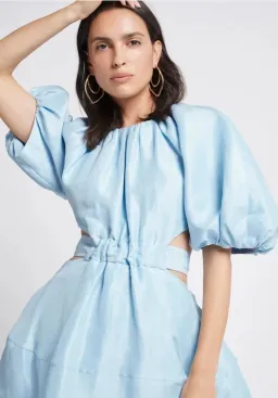 Aje Psychedelia Cut Out Mini Dress Pale Blue Size 4  for rent on The Volte - image 4
