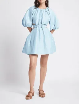 Aje Psychedelia Cut Out Mini Dress Pale Blue Size 4  for rent on The Volte - image 1