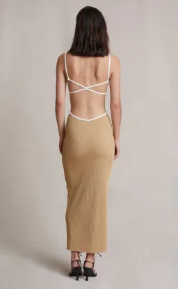 Bec and Bridge Coyote Midi Dress Brown Size 6  for rent on The Volte - image 3