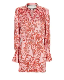 Alexis Vermillion Silk Shirt Mini Dress Size 6 for rent on The Volte - image 4