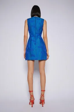Scanlan Theodore Tropical Brocade Dress Blue Size 6  for rent on The Volte - image 3
