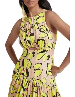 Aje Pelicano Citrus Bloom Racer Asymmetric Tiered Dress for rent on The Volte - image 4