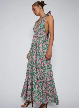 Scanlan Theodore Cotton Paisley Halter Dress Print Size 6 for rent on The Volte - image 2