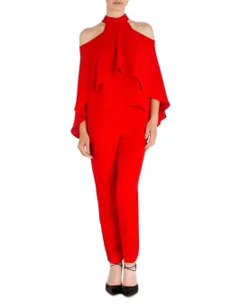 Carla Zampatti Flame Crepe Top and Pants Set Red Size 10 for rent on The Volte - image 1