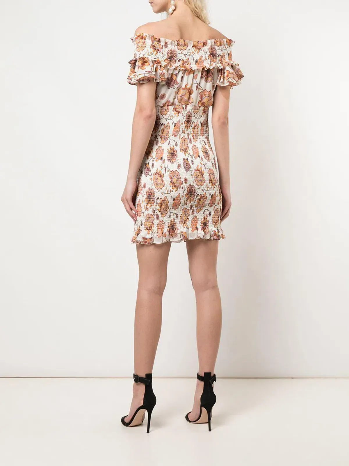 SHONA JOY Floral-print Smocked Off-the-shoulder Mini Dress - Image 2