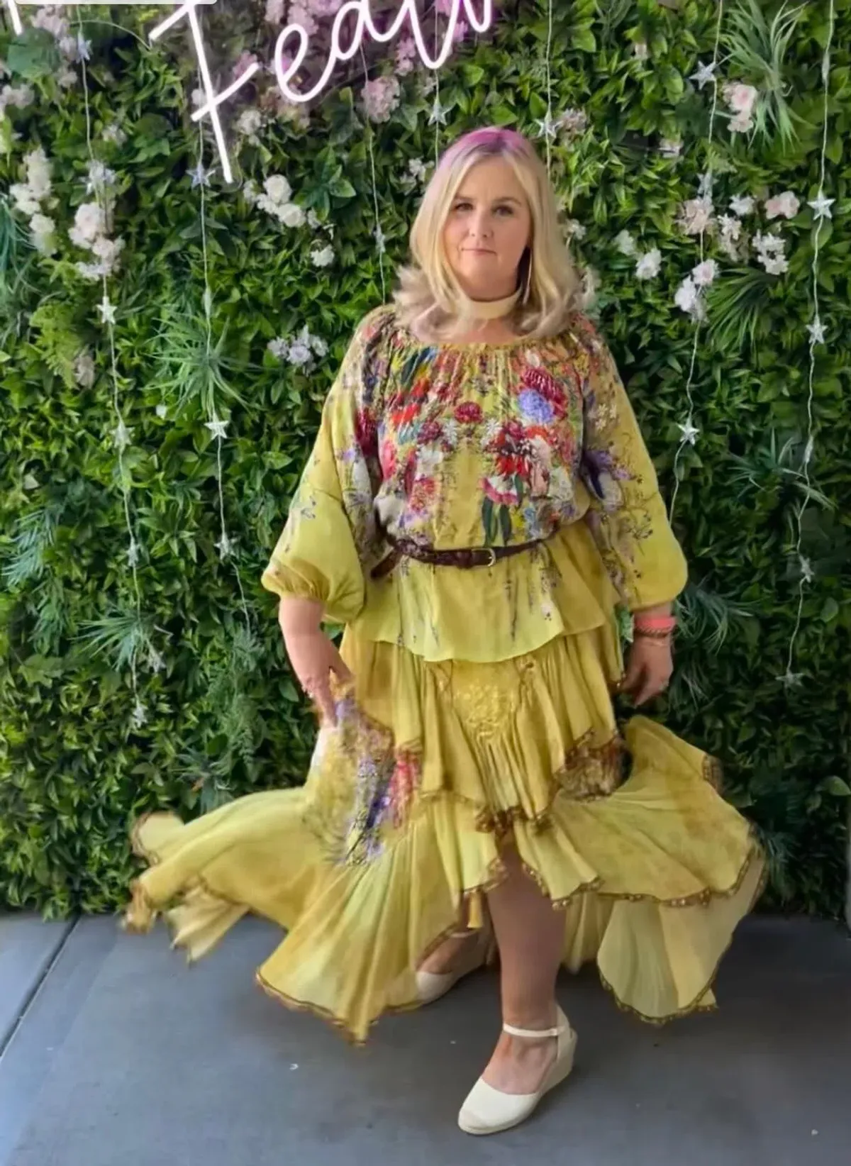 Camilla Among the Gumtrees Off Shoulder Halter Top and Maxi Skirt With Double Frill Set Print Size L - Image 9