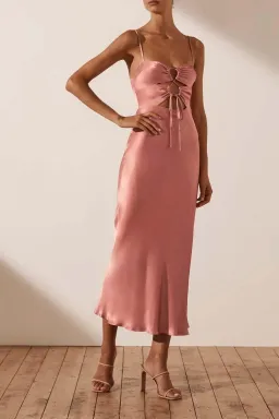 Eloise Lace Up Midi Dress for rent on The Volte - image 2