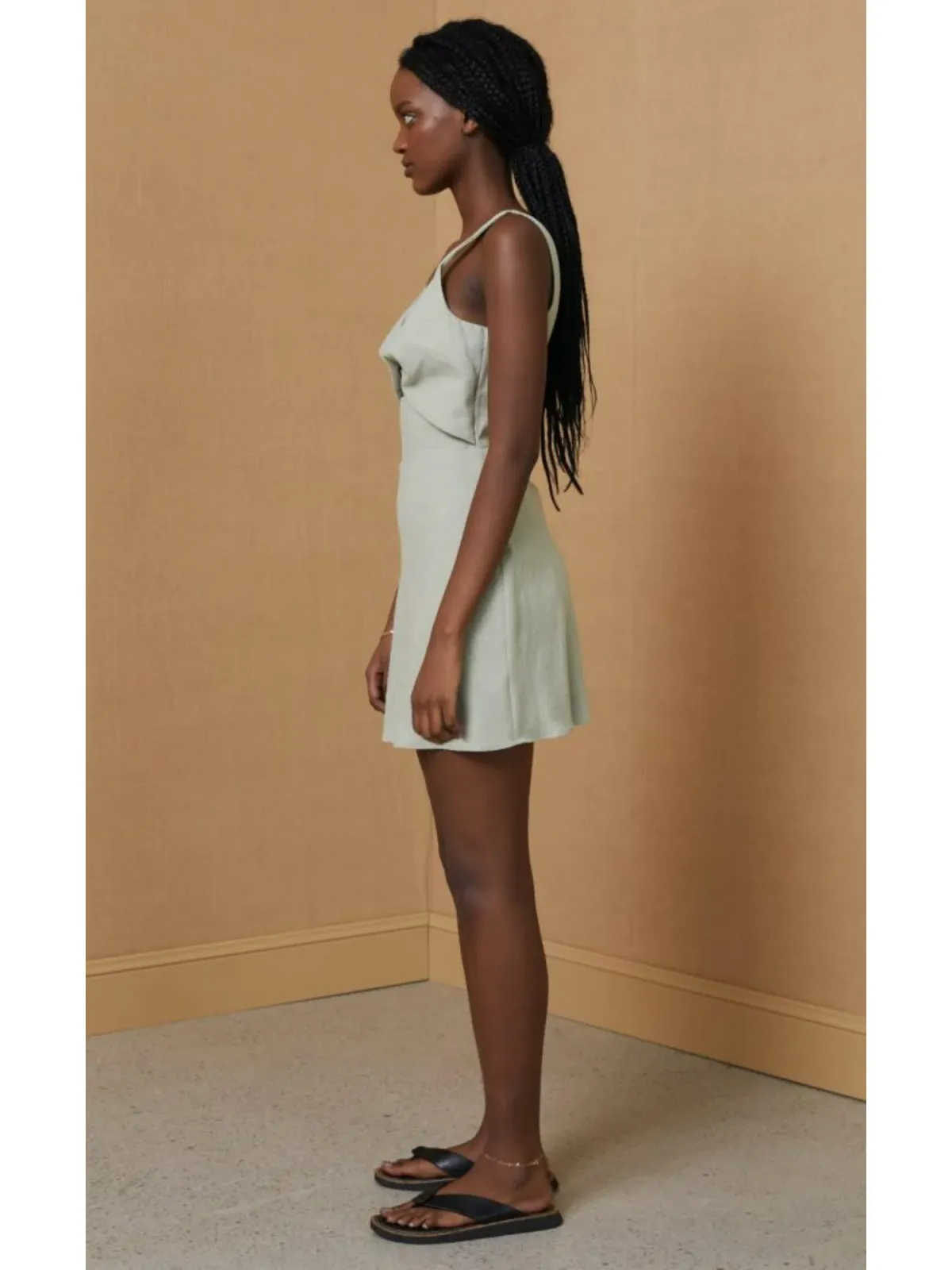 Bec & Bridge Phoebe Sleeveless Mini Dress Khaki Size AU 6 - Image 2