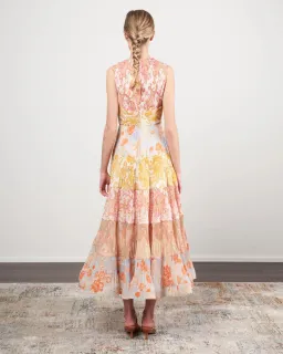 Zimmermann Postcard Pleated Midi Dress Spliced Size 1 / Au 10 for rent on The Volte - image 3