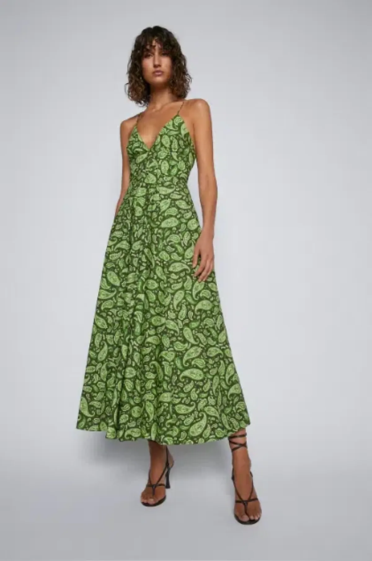 Scanlan Theodore Cttn Paisley Shoestring Dress Print Size 8 - Image 1