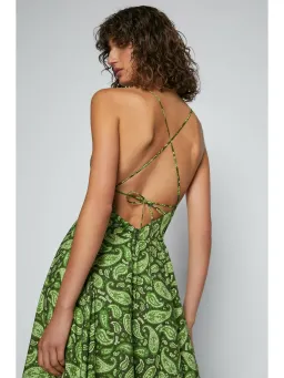 Scanlan Thedore Cotton Paisley Shoestring Dress Print Size AU 8 for rent on The Volte - image 3