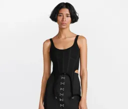Dion Lee Rib Combat Corset Top Black Size 6 for rent on The Volte - image 1