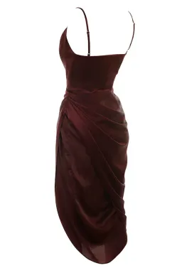 House of CB Reva Satin Balcony Corset Midi Dress Red Size 6 for rent on The Volte - image 6