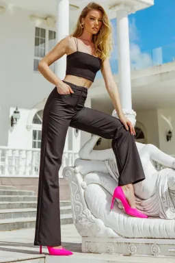 Bianca and Bridgett Cartia Crop and Pants Black Size 8 for rent on The Volte - image 3