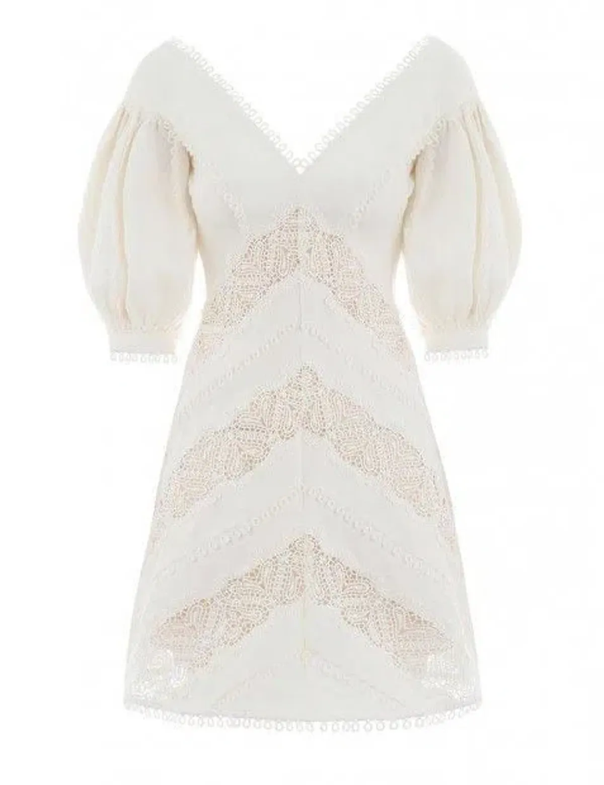 Zimmermann Painted Heart Chevron Mini Dress White Size 2/10 - Image 5