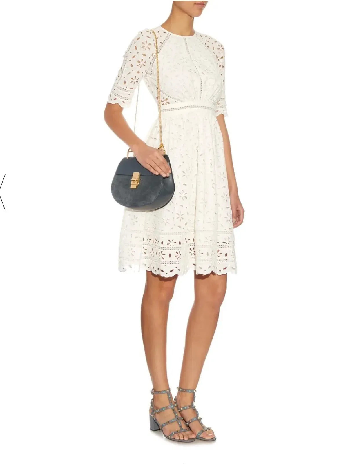 Zimmermann White Rosa Broderie Day Dress White/Ivory Size 12 - Image 2