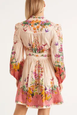 Zimmermann Tropicana Plunge Mini Dress Print Size 14 for rent on The Volte - image 2