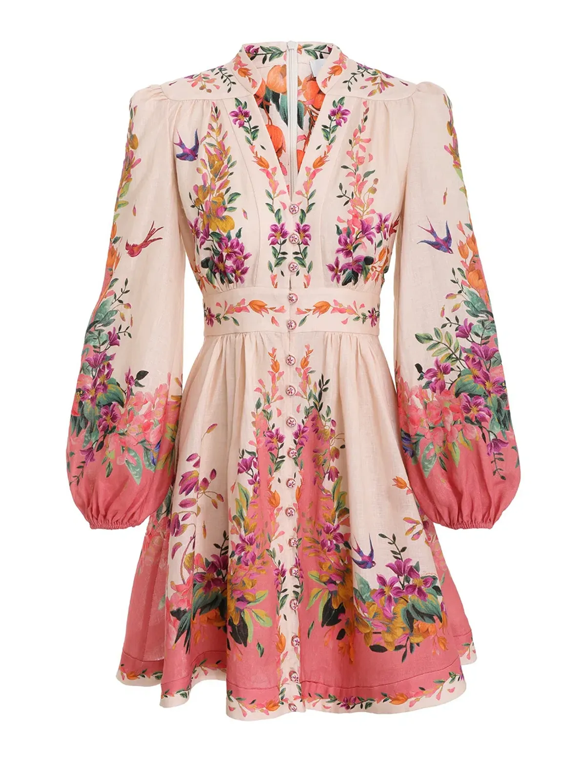 Zimmermann Tropicana Plunge Mini Dress Print Size 14 - Image 3
