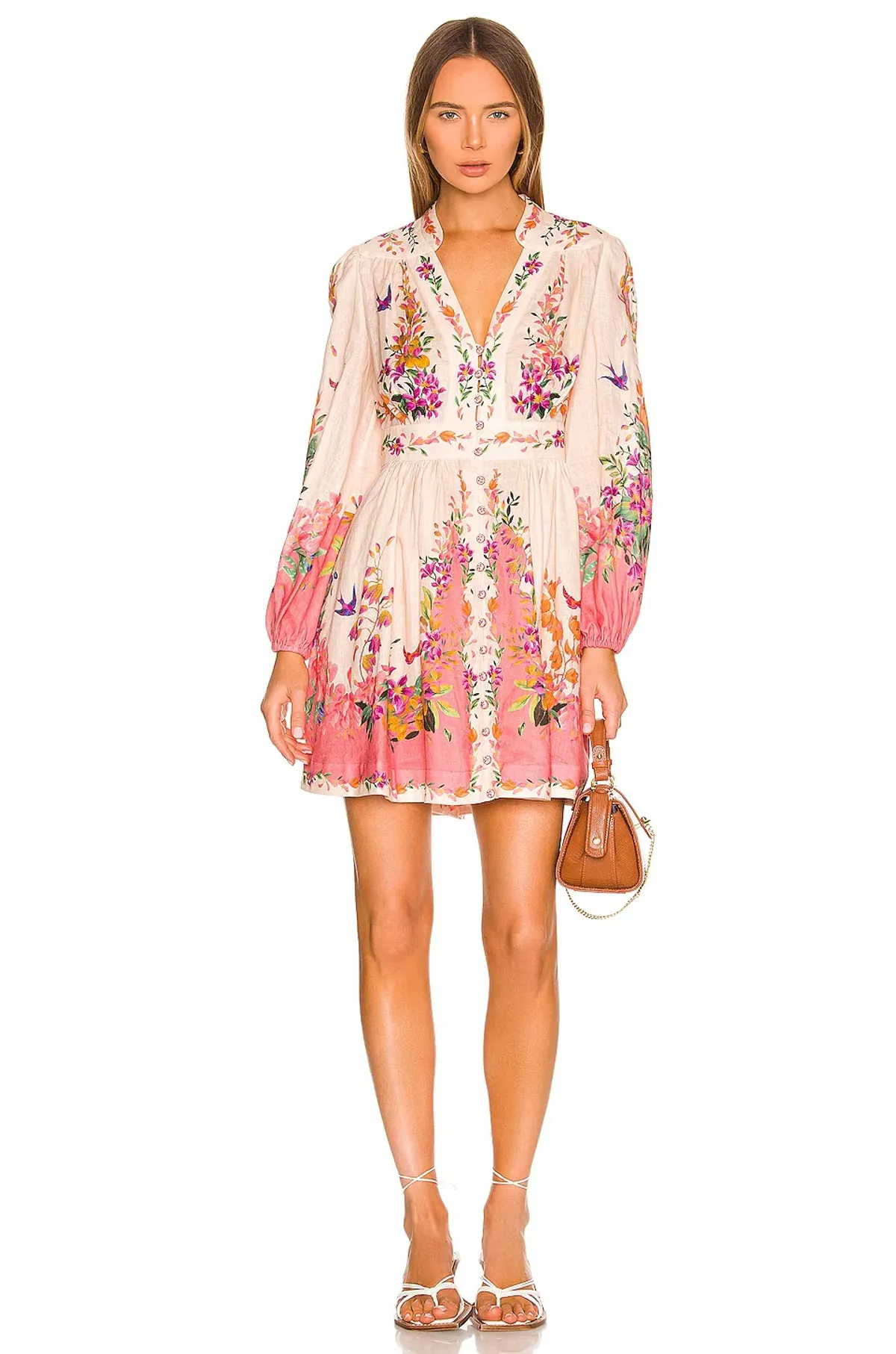 Zimmermann Tropicana Plunge Mini Dress Print Size 14 - Image 1