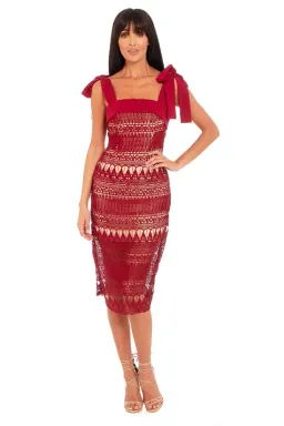 Keepsake the Label Walk on By Midi Dress Red Size 10 for rent on The Volte - image 1