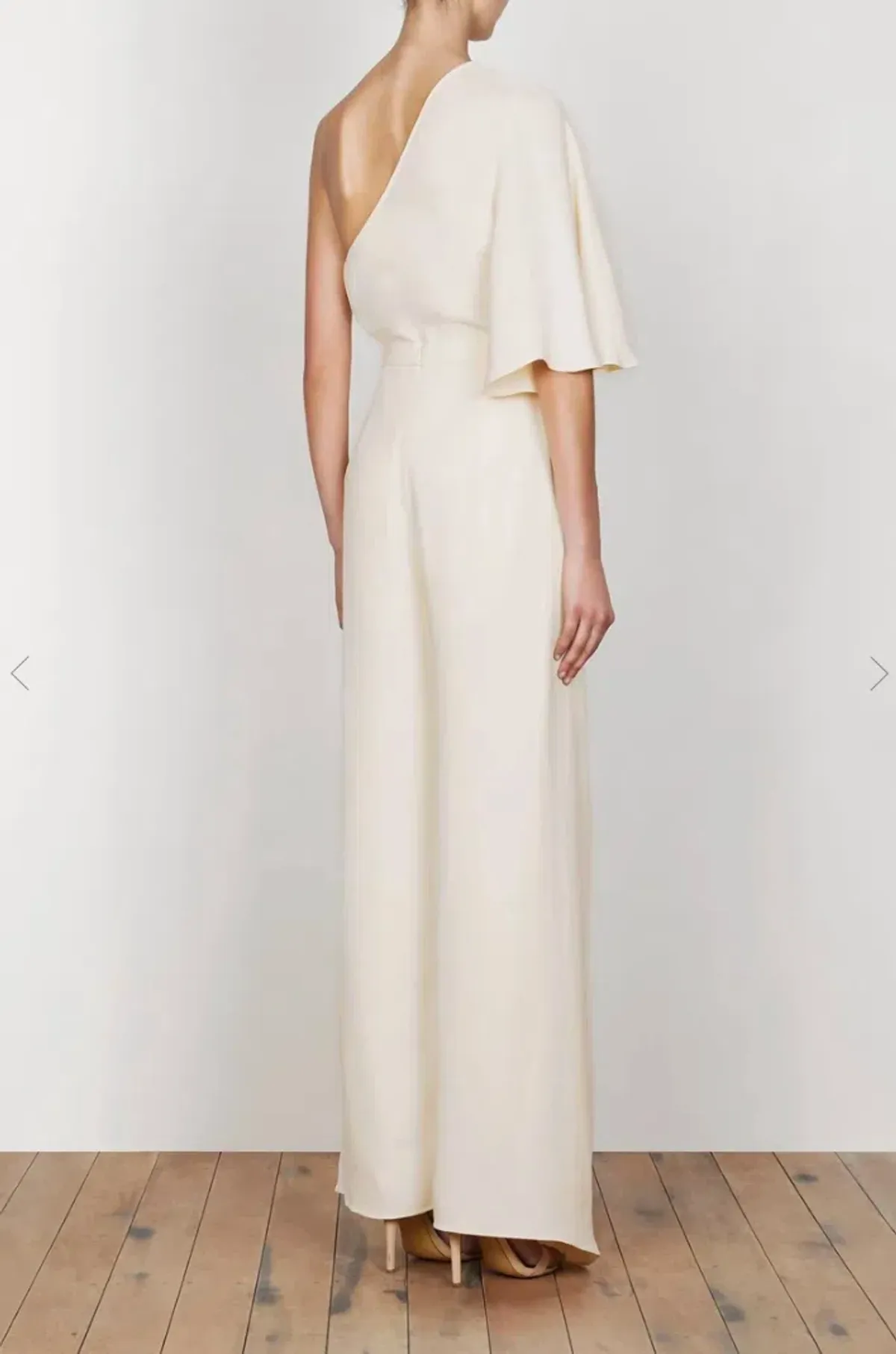 Shona Joy Lautner One Shoulder Top and Palazzo Pants Set Cream Size 8 - Image 3