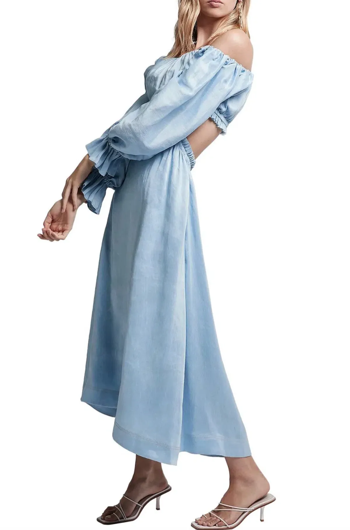 Aje Overture Blouson Midi Dress Ciel Blue Size 8 - Image 2