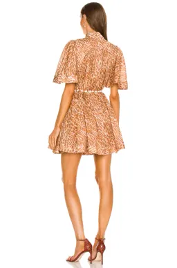 Zimmermann Tropicana Flutter Sleeve Mini Dress Leopard Print Size 6 for rent on The Volte - image 3