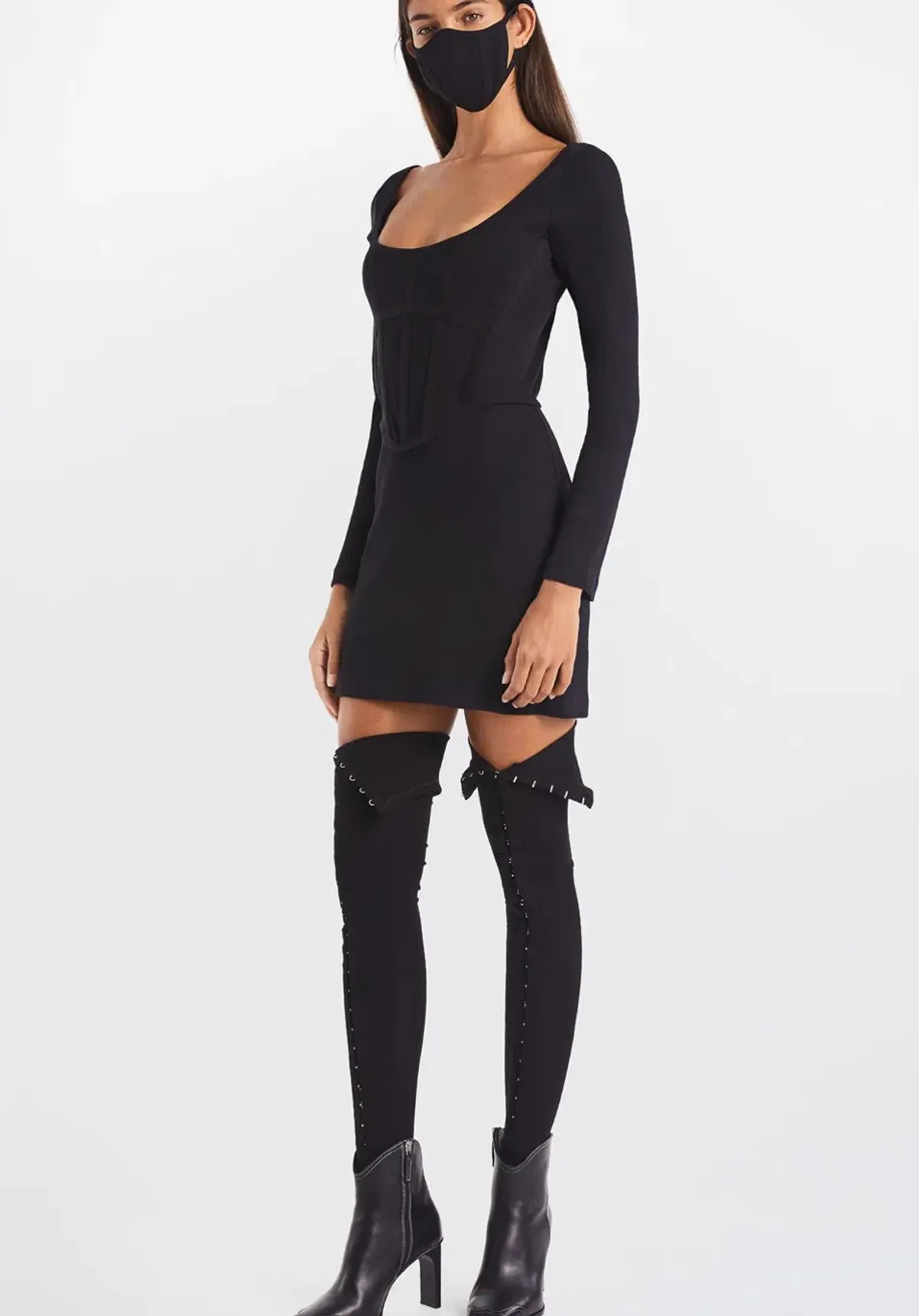 Dion Lee Rib Corset Mini Dress Black Size 6 - Image 1