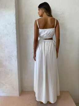 By Nicola Carnivale Elastic Waist Maxi Dress White Size 8 for rent on The Volte - image 2