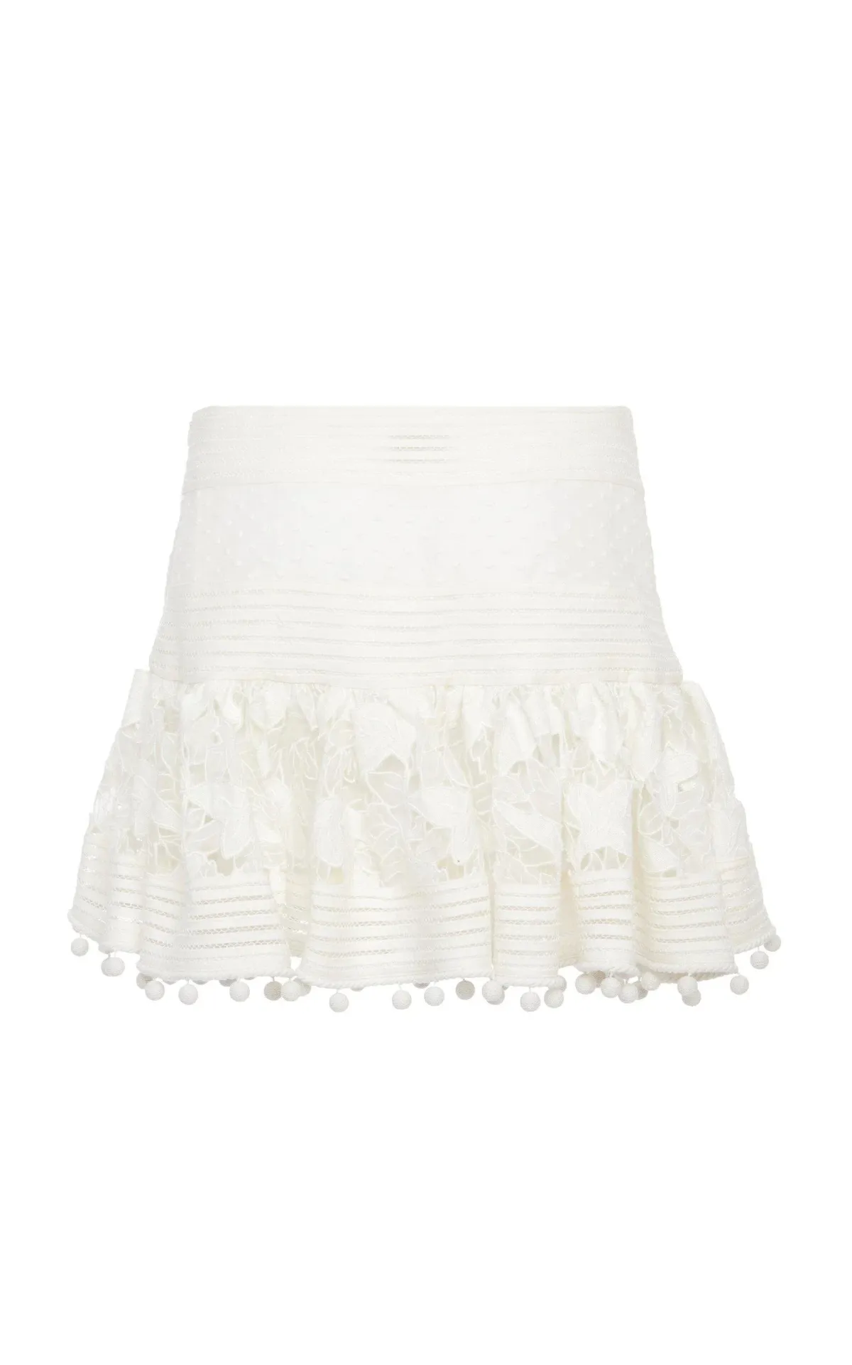 Zimmermann Corsage Pom-Pom Embellished Set Ivory Size 8 - Image 5