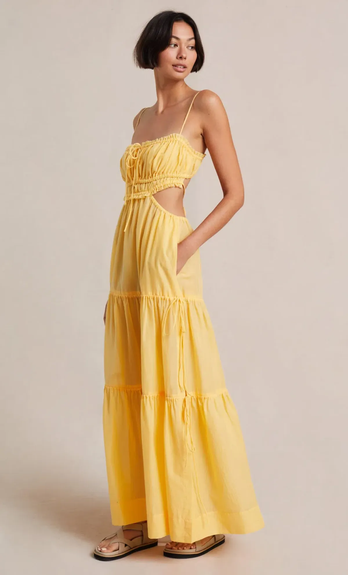 Bec & Bridge Alexandra Tie Maxi Dress Yellow Size 8 - Image 2
