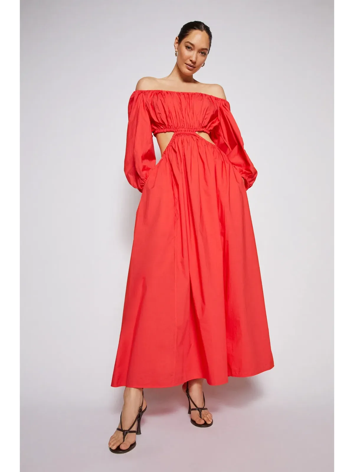 Scanlan Theodore Parachute Cotton Gather Dress Poppy Size AU 10 - Image 2