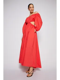 Scanlan Theodore Parachute Cotton Gather Dress Poppy Size AU 10 for rent on The Volte - image 3