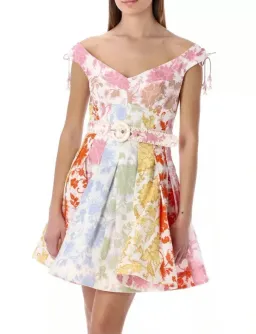 Zimmermann Postcard Spliced Mini Dress Spliced Tonal Floral Size 2 /Au 12 for rent on The Volte - image 2