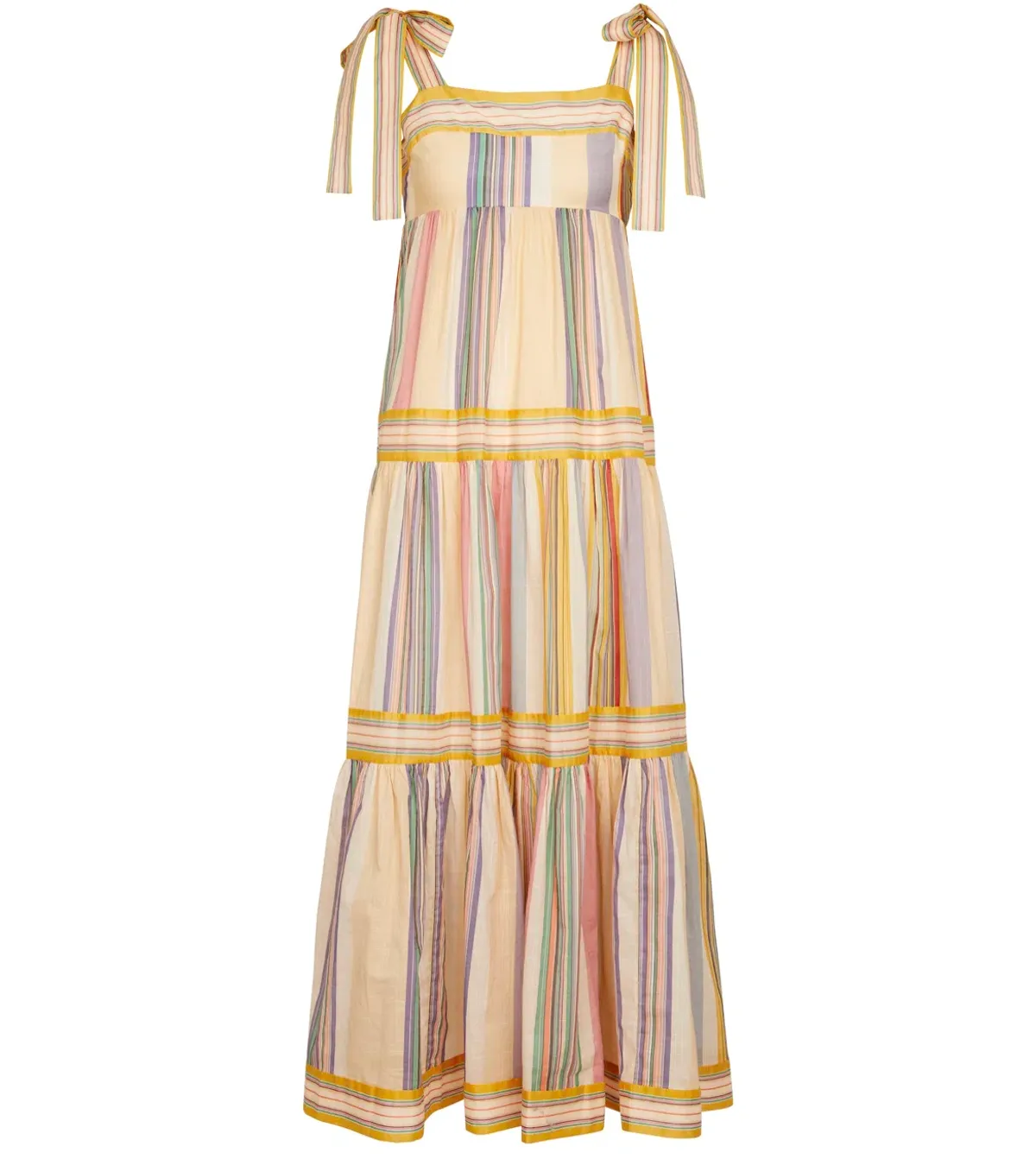 Zimmermann Mae Striped Cotton Maxi Dress Print Size 6 - Image 4