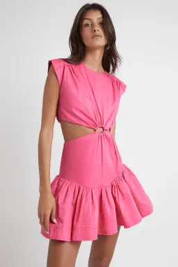 Aje Solstice Cut Out Ring Flip Mini Dress Pink Size 6 for rent on The Volte - image 3