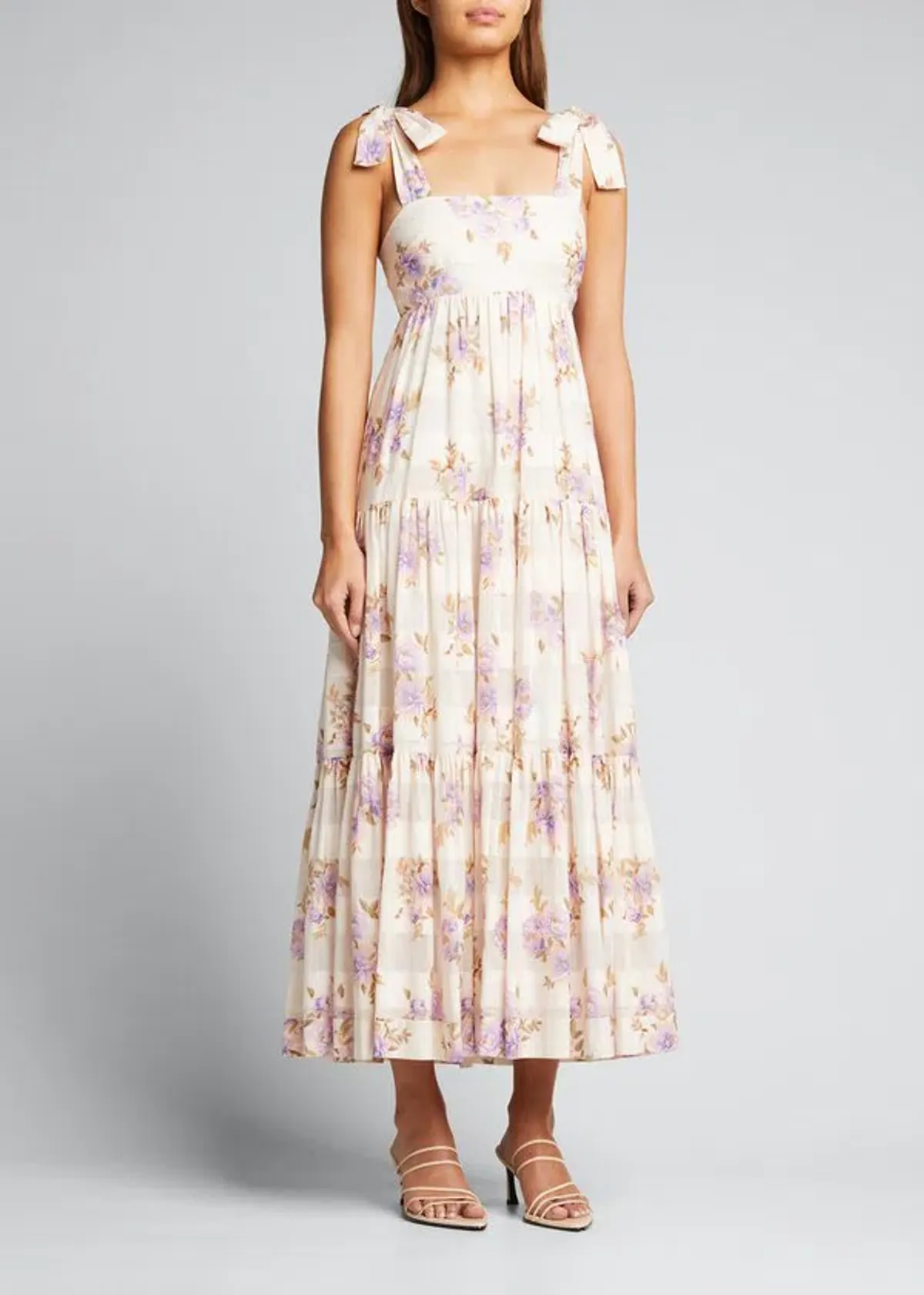 Zimmermann Rosa Striped Picnic Dress Lilac Rose Size 14 - Image 1