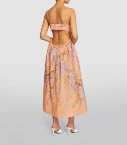 Zimmermann Rosa Bralette Midi Dress Lilac Wisteria Floral Size 0 / AU 8 for rent on The Volte - image 2