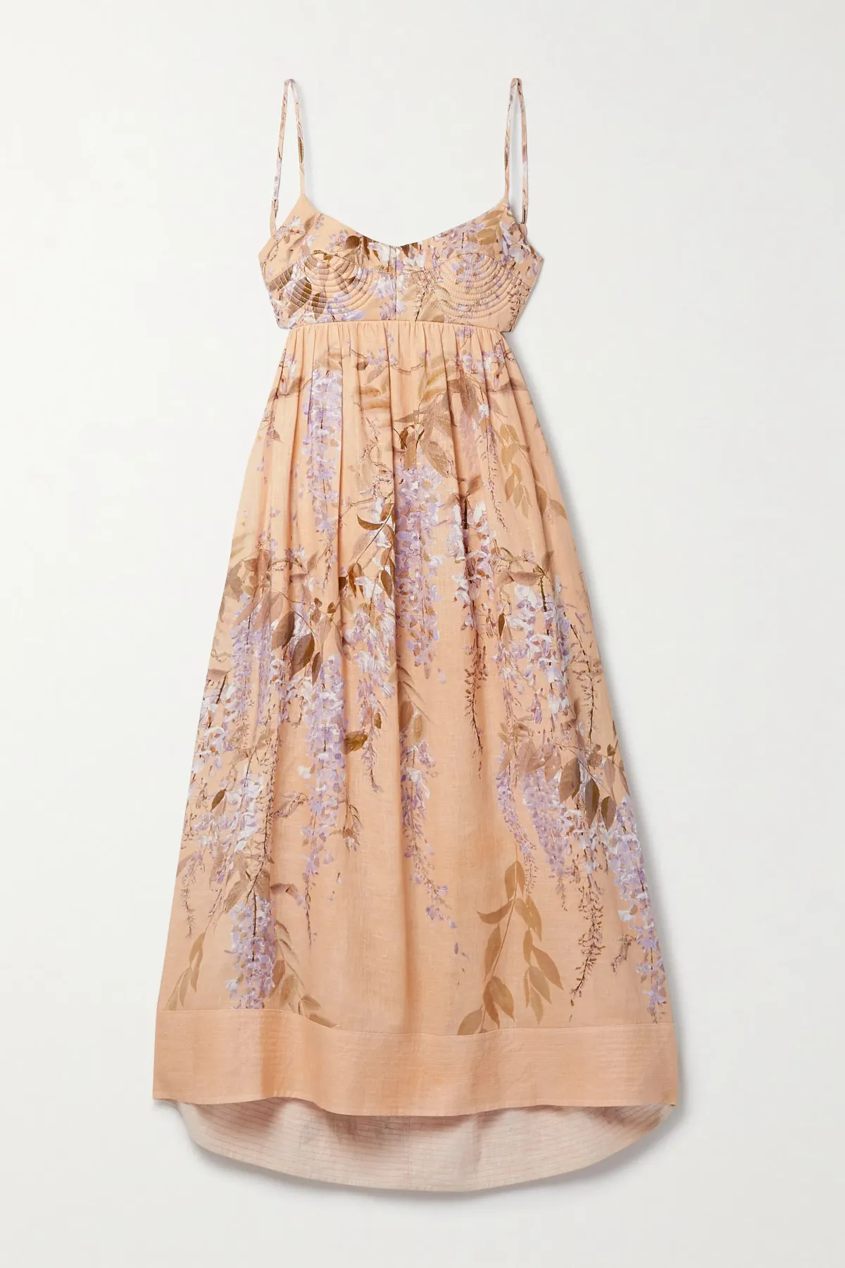 Zimmermann Rosa Bralette Midi Dress Lilac Wisteria Floral Size 0 / AU 8 - Image 5