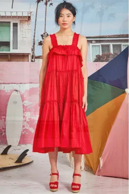Trelise Cooper What's Flowing On Dress Red Size 12 for rent on The Volte - image 2