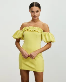 Lover Nicoletta Mini Dress Lemon Meringue Size 12  for rent on The Volte - image 1