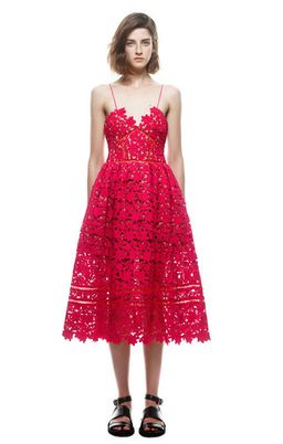 Self Portrait Red Lace Azalea Dress size 8 for rent on The Volte - image 1