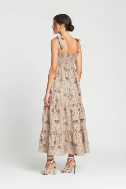 Sir The Label Stella Tiered Maxi Dress Brown Size 12 for rent on The Volte - image 2
