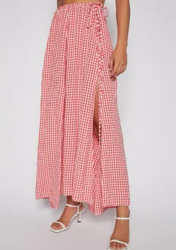 Scanlan Theodore Gingham Drawcord Skirt and Gingham Drawcord Top Set Red   for rent on The Volte - image 3