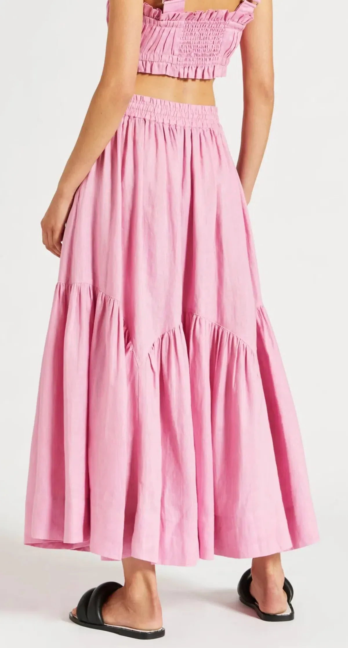 Lee Mathews Ali Top and Maxi Skirt Set Pink Size 10 - Image 4