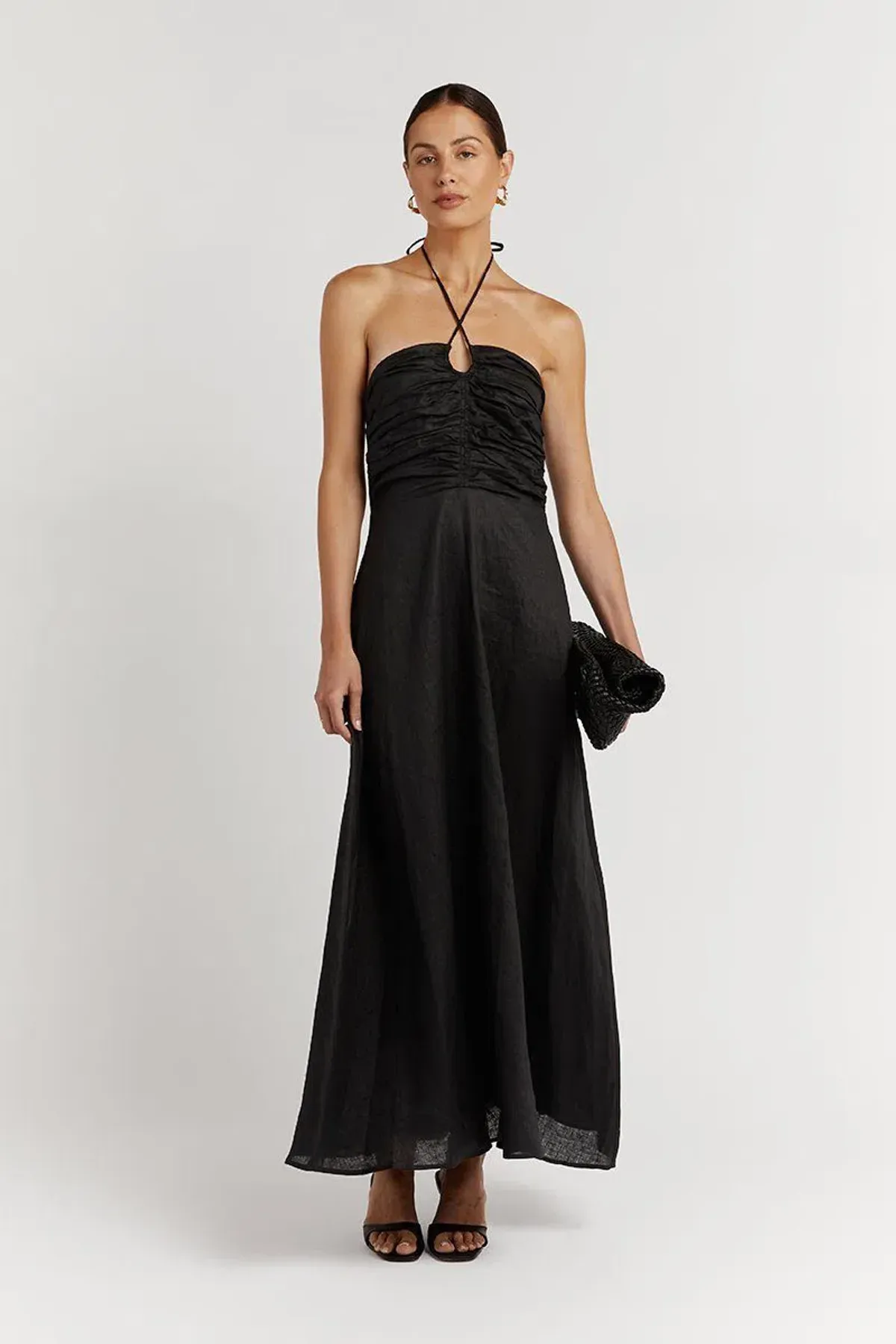 Dissh Flow Halter Midi Dress Black Size 8 - Image 1