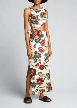 Sir The Label Ambroise Knot Dress Print Size AU 10 for rent on The Volte - image 1